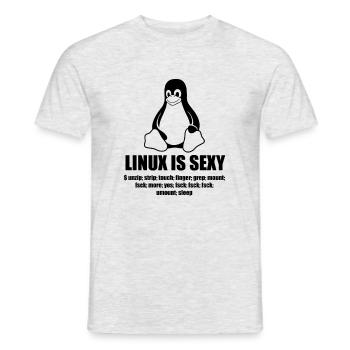 Linux Root SUDO Unix Shell Sexy funny gift - Men's T-Shirt - heather grey - Front - AI Model Male 178 dark (178cm)