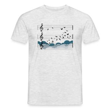 Musique Orchestre Oiseaux Chef Choeur Cadeau Gratuit - T-shirt homme - gris chiné - Devant - AI Model Male 178 dark (178cm)