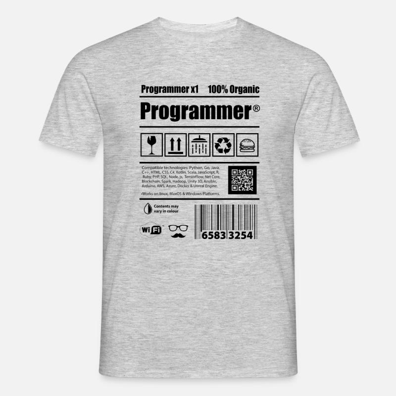 Coder Programmierer Koffein Entwickler Geschenk - Männer T-Shirt - Grau meliert