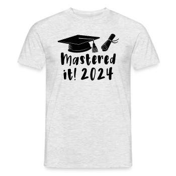 Mastered 2024 Diplôme de Master Diplômé 2024 - T-shirt homme - gris chiné - Devant - AI Model Male 178 dark (178cm)