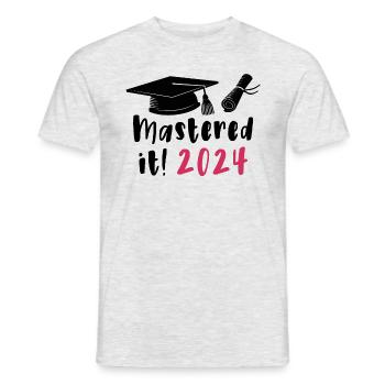 Mastered 2024 Diplôme de Master Diplômé 2024 - T-shirt homme - gris chiné - Devant - AI Model Male 178 dark (178cm)