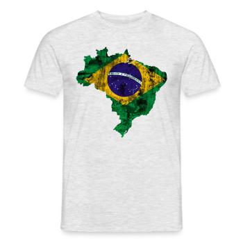 Brazil - Men's T-Shirt - heather grey - Front - AI Model Male 178 dark (178cm)