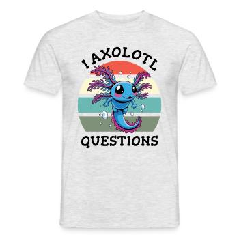 I axolotl questions - Men's T-Shirt - heather grey - Front - AI Model Male 178 dark (178cm)