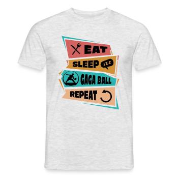 Eat Sleep Gaga Ball Repeat - Men's T-Shirt - heather grey - Front - AI Model Male 178 dark (178cm)