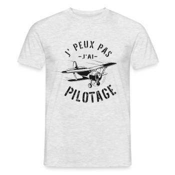 Ich kann nicht fliegen Vintage-Flugzeug Geschenk - Männer T-Shirt - Grau meliert - Vorne - AI Model Male 178 dark (178cm)