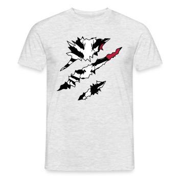 Skelett Skeleton Brust Rippen Horror Kostüm - Männer T-Shirt - Grau meliert - Vorne - AI Model Male 178 dark (178cm)