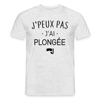 J'ai plongée - T-shirt homme - gris chiné - Devant - AI Model Male 178 dark (178cm)