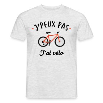 J'peux pas j ai vélo - T-shirt homme - gris chiné - Devant - AI Model Male 178 dark (178cm)