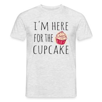 I'm here for the Cupcake - Men's T-Shirt - heather grey - Front - AI Model Male 178 dark (178cm)