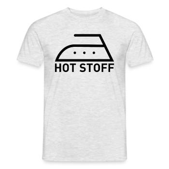 Hot Stoff T-Shirt – Wortspiel für Bügel Fans - Männer T-Shirt - Grau meliert - Vorne - AI Model Male 178 dark (178cm)