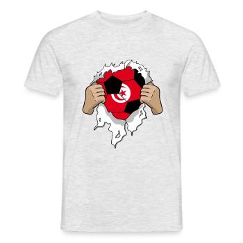 Tunisia football team gift - Men's T-Shirt - heather grey - Front - AI Model Male 178 dark (178cm)