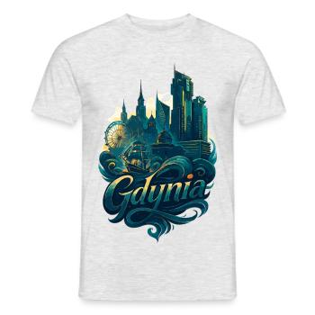 Gdynia Polen Polska Hafen Stadt maritim Geschenk - Männer T-Shirt - Grau meliert - Vorne - AI Model Male 178 dark (178cm)