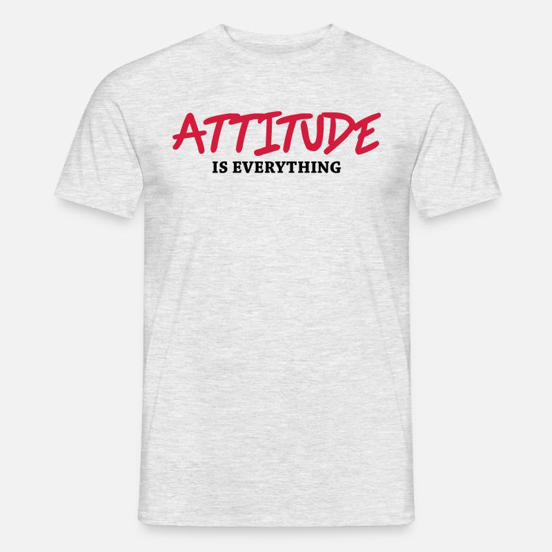 Attitude is everything - Männer T-Shirt - Grau meliert