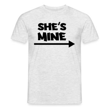 She's mine - Men's T-Shirt - heather grey - Front - AI Model Male 178 dark (178cm)