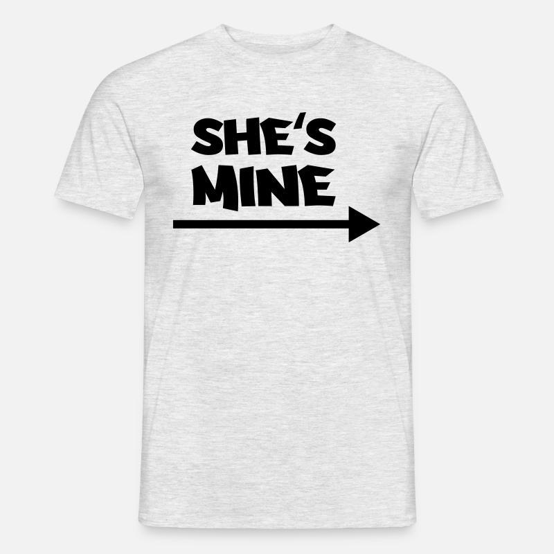 She's mine - Männer T-Shirt - Grau meliert