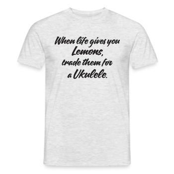 When life gives lemons trade for a Ukulele - Männer T-Shirt - Grau meliert - Vorne - AI Model Male 178 dark (178cm)