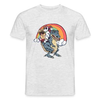 T-shirt désordre sous l'arc-en-ciel - T-shirt homme - gris chiné - Devant - AI Model Male 178 dark (178cm)