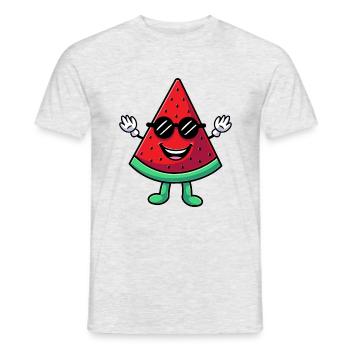 Melon pastèque avec lunettes de soleil Pièce bébé - T-shirt homme - gris chiné - Devant - AI Model Male 178 dark (178cm)