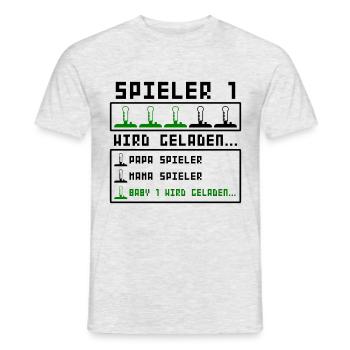 Schwangerschaft Verkünden Werdende Eltern 1 Baby - Männer T-Shirt - Grau meliert - Vorne - AI Model Male 178 dark (178cm)
