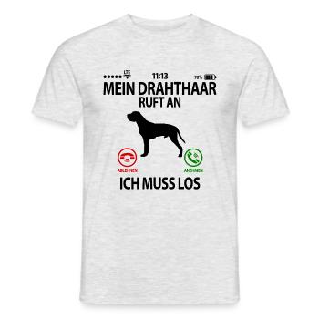 Deutsch Drahthaar Geschenkidee Lustig Spruch - Männer T-Shirt - Grau meliert - Vorne - AI Model Male 178 dark (178cm)