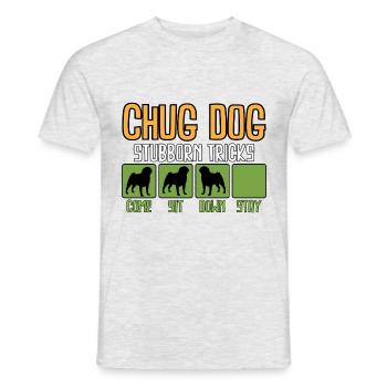 Chug Dog Astuces têtues Drôle de dictons - T-shirt homme - gris chiné - Devant - AI Model Male 178 dark (178cm)