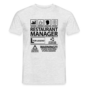 Hotel and Restaurant Manager Dad Lustig Quote - Men's T-Shirt - heather grey - Front - AI Model Male 178 dark (178cm)