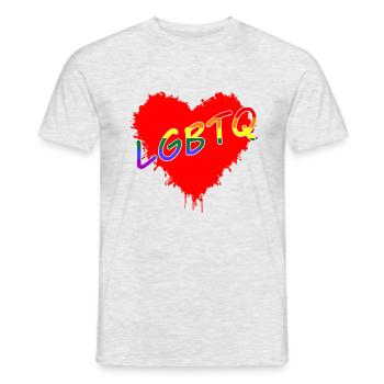 Herz Love LGBTQ - Männer T-Shirt - Grau meliert - Vorne - AI Model Male 178 dark (178cm)
