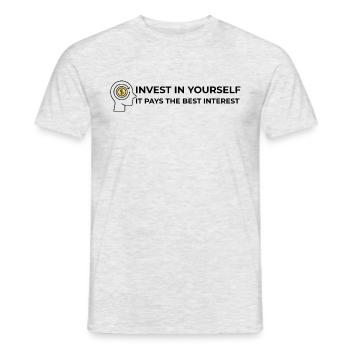 Investissez en vous-même, payez les meilleurs intérêts - T-shirt homme - gris chiné - Devant - AI Model Male 178 dark (178cm)