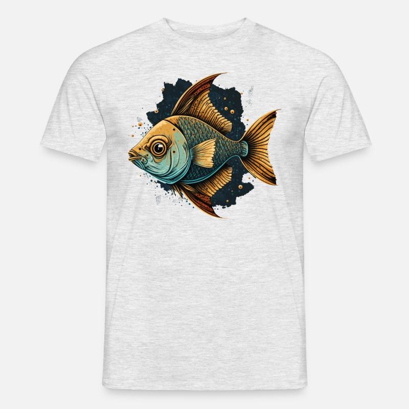 Fische in freier Wildbahn - Männer T-Shirt - Grau meliert