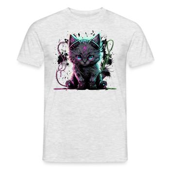 Hyper Cat - Men's T-Shirt - heather grey - Front - AI Model Male 178 dark (178cm)
