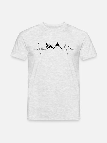 Mountainbike Mountain PNG - Männer T-Shirt - Grau meliert
