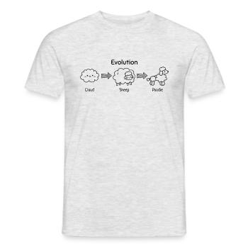 Funny Evolution of Cloud To Sheep and Poodle - Men's T-Shirt - heather grey - Front - AI Model Male 178 dark (178cm)