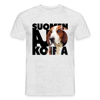 Finnish Hunting Dog II - Men's T-Shirt - heather grey - Front - AI Model Male 178 dark (178cm)