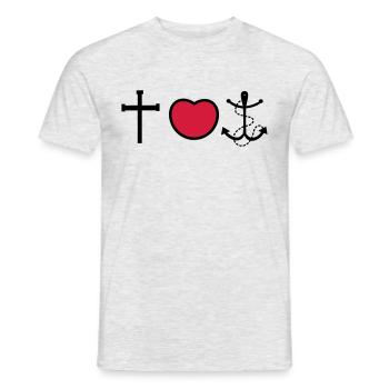 Foi amour espoir - T-shirt homme - gris chiné - Devant - AI Model Male 178 dark (178cm)