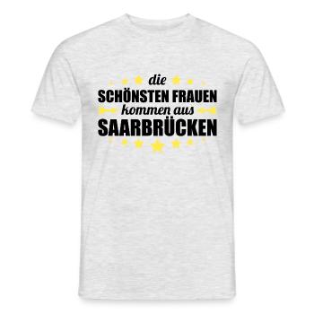 Saarbrücken - Männer T-Shirt - Grau meliert - Vorne - AI Model Male 178 dark (178cm)