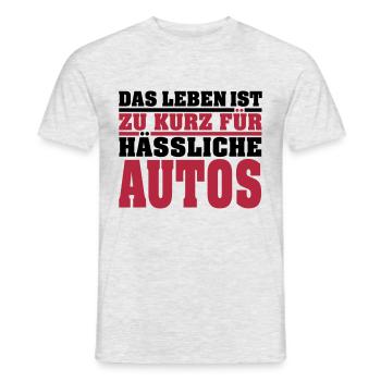 Das Leben ist zu kurz für hässliche Autos - Männer T-Shirt - Grau meliert - Vorne - AI Model Male 178 dark (178cm)