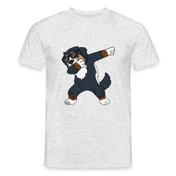Bernese Berner Sennenhund Dabbing Dansant Drôle - T-shirt homme - gris chiné - Devant - AI Model Male 178 dark (178cm)