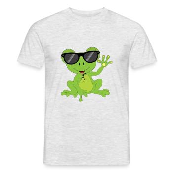 Jolies petites lunettes de soleil grenouille vertes pour enfants - T-shirt homme - gris chiné - Devant - AI Model Male 178 dark (178cm)