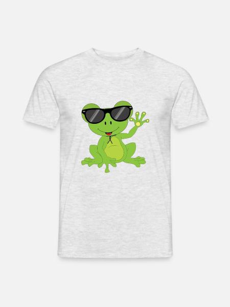 Süsser kleiner Frosch Grün Sonnenbrille für Kinder - Männer T-Shirt - Grau meliert