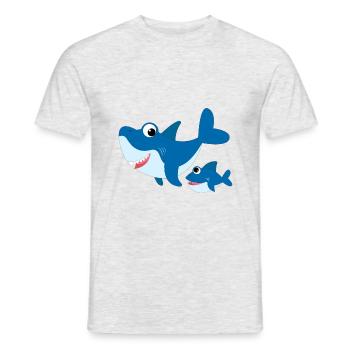 Blue Shark Blue Baby Shark Shark Sweet Cute - Men's T-Shirt - heather grey - Front - AI Model Male 178 dark (178cm)