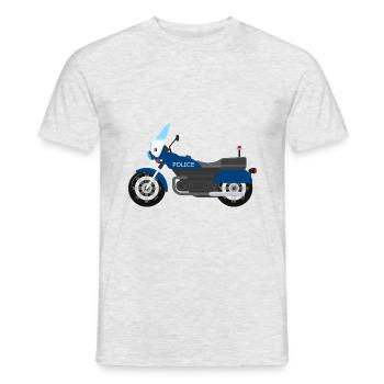 Police moto police moto bleu pour enfants - T-shirt homme - gris chiné - Devant - AI Model Male 178 dark (178cm)