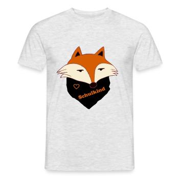 Fuchs Schulkind - Einschulung - Schule - Männer T-Shirt - Grau meliert - Vorne - AI Model Male 178 dark (178cm)