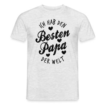 Papa Vater bester Vati Vatertag Geschenkidee - Männer T-Shirt - Grau meliert - Vorne - AI Model Male 178 dark (178cm)