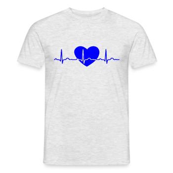 ECG HEARTLINK HEART blue - Men's T-Shirt - heather grey - Front - AI Model Male 178 dark (178cm)