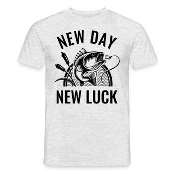 Angler gift fun fishing fish fishing rod - Men's T-Shirt - heather grey - Front - AI Model Male 178 dark (178cm)