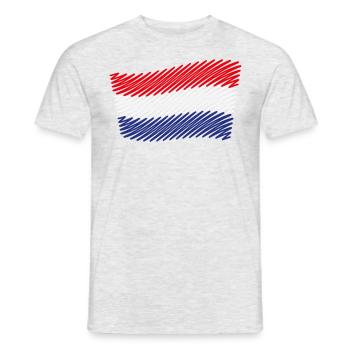 Flag Of The Netherlands / Tricolour (Scribble) - Men's T-Shirt - heather grey - Front - AI Model Male 178 dark (178cm)