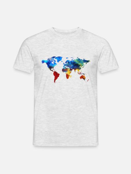 Bunte Welt - Männer T-Shirt - Grau meliert