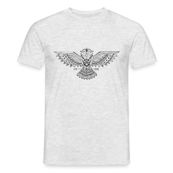 Graphic owl - Men's T-Shirt - heather grey - Front - AI Model Male 178 dark (178cm)