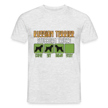 Black Russian Terrier Dictons drôles - T-shirt homme - gris chiné - Devant - AI Model Male 178 dark (178cm)
