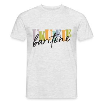 Baritone ukulele colorful and black - Men's T-Shirt - heather grey - Front - AI Model Male 178 dark (178cm)